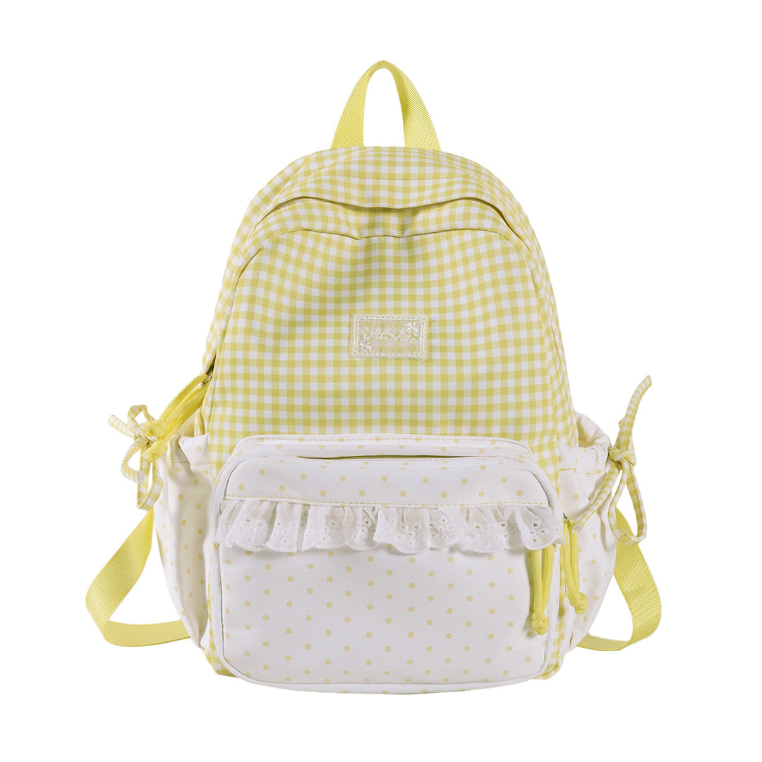 Playful Gingham and Polka Dot Backpack Stornfield