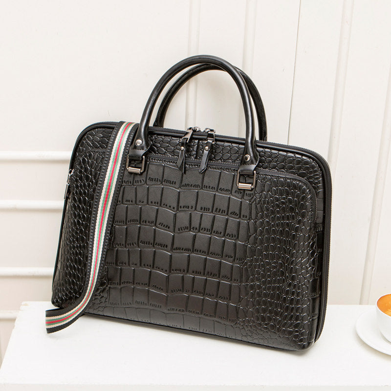 Elegant Laptop Briefcase in Crocodile Look Stornfield
