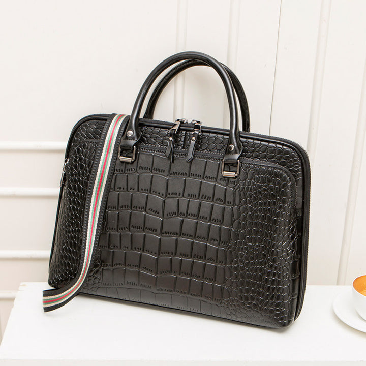 Elegant Laptop Briefcase in Crocodile Look Stornfield