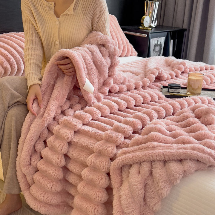Plush Textured Throw Blanket