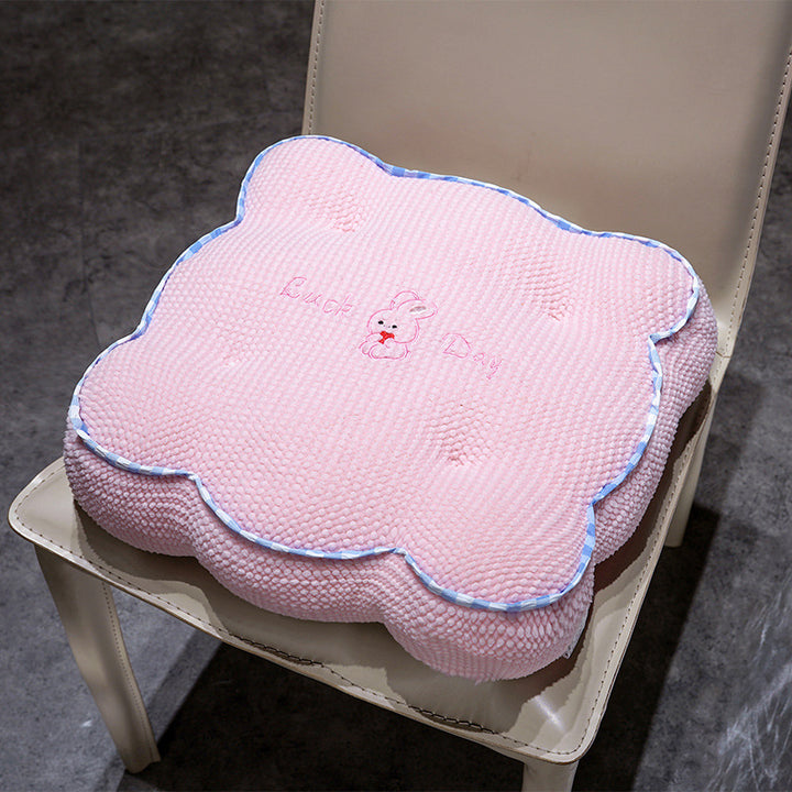Plush seat cushion with flower pattern Stornfield