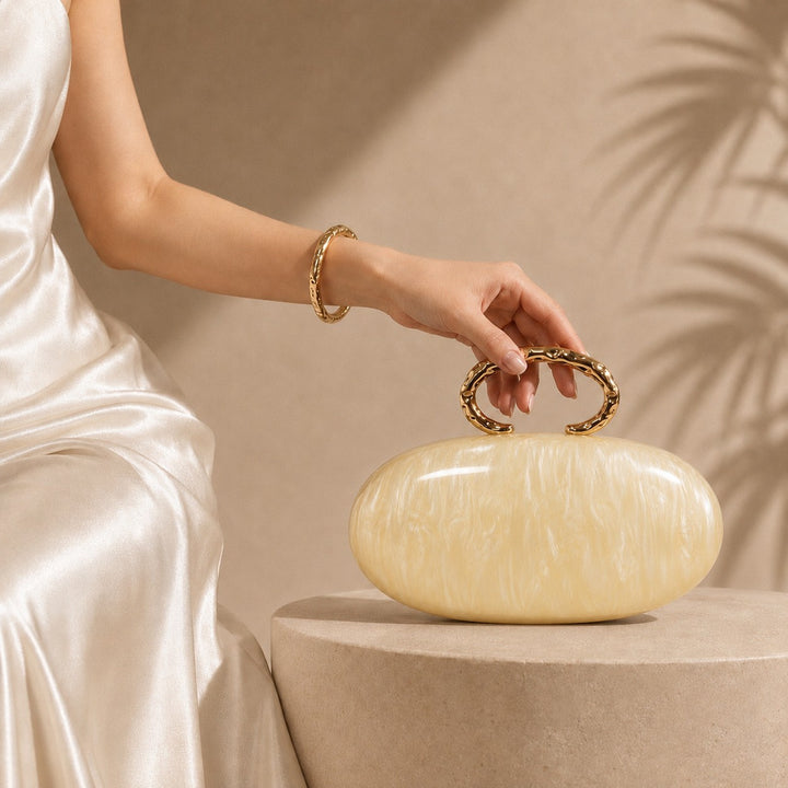 Elegant Marbled Evening Clutch