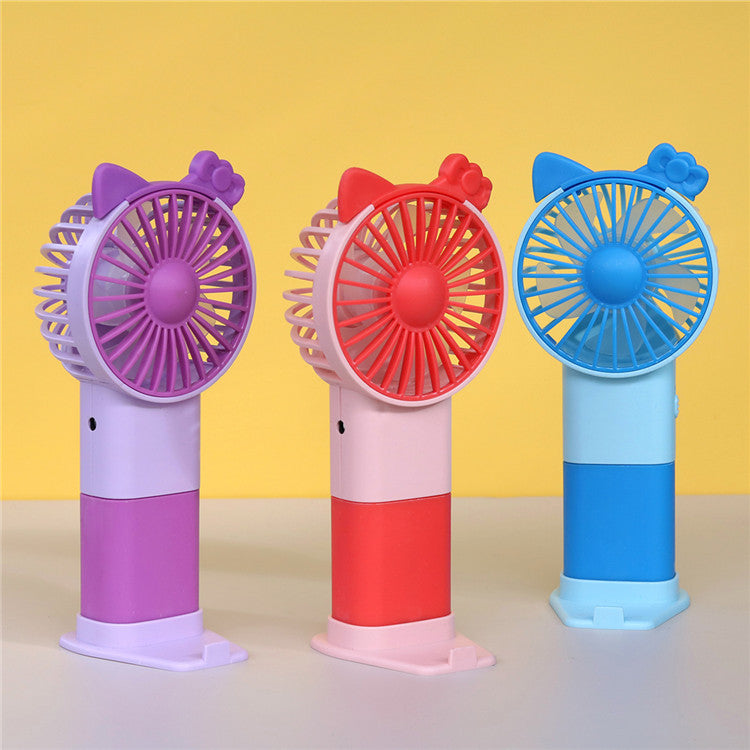Unisex Portable Hand Fan in Playful Cat Design Stornfield