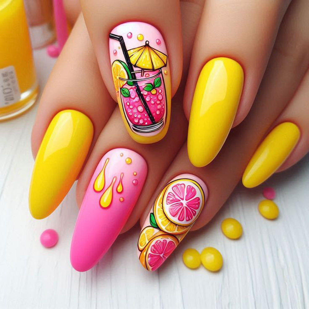 Artificial nails in cheerful cocktail design Stornfield