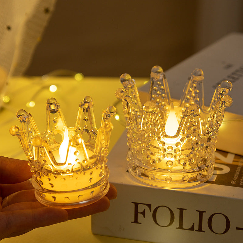 Crown-Shaped LED Decorative Candle Holder