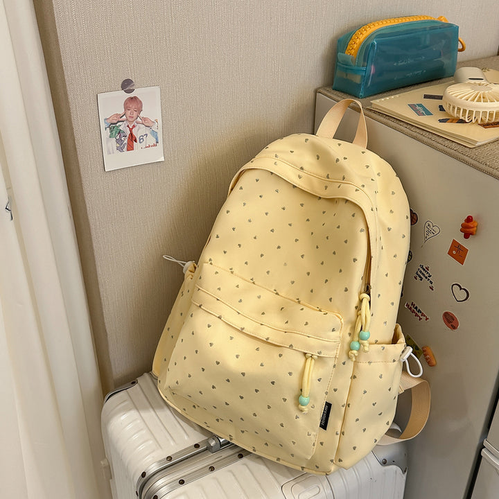 Playful Heart-Printed Backpack Stornfield