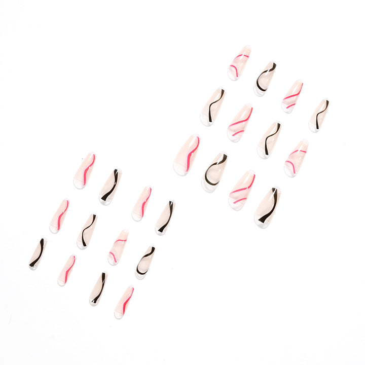Trendy Artificial Nails with Wave Design Stornfield