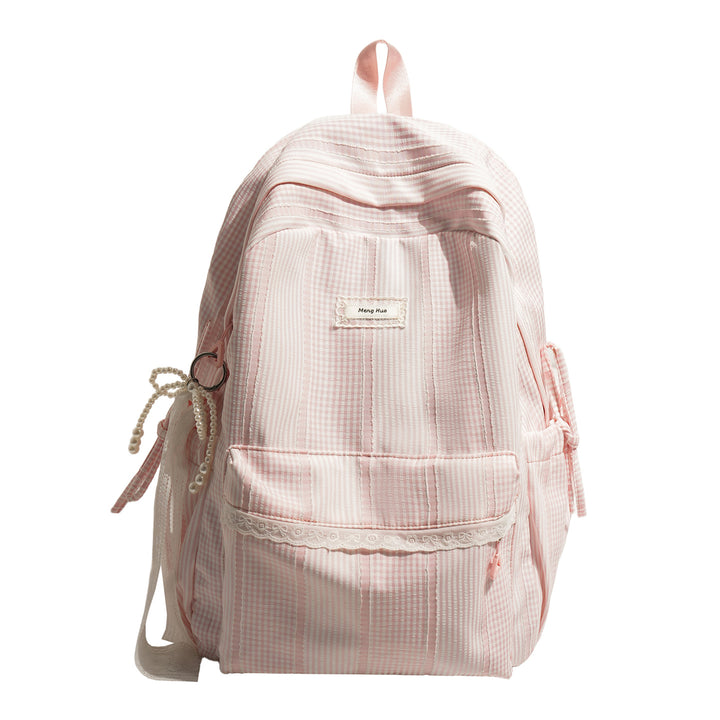 Striped Casual Backpack with Decorative Lace Stornfield