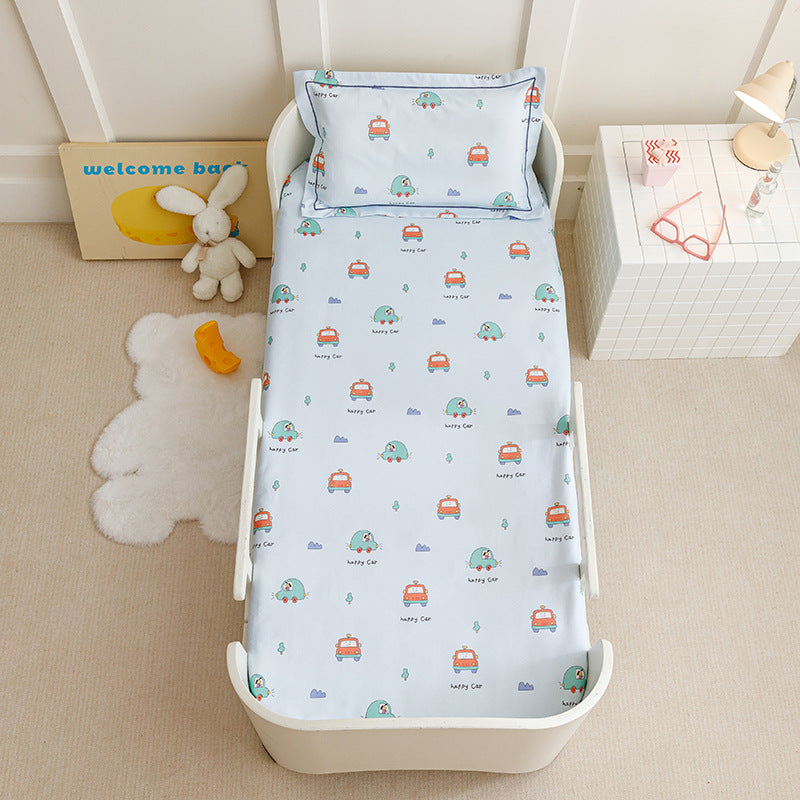 Toddler Breathable Cotton Percale Bunny Print Bed Linen Set
