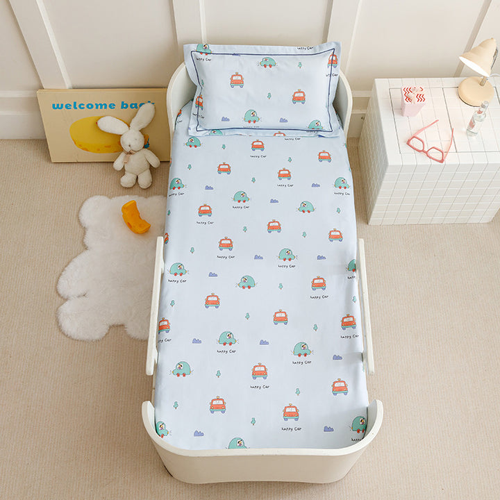 Toddler Breathable Cotton Percale Bunny Print Bed Linen Set