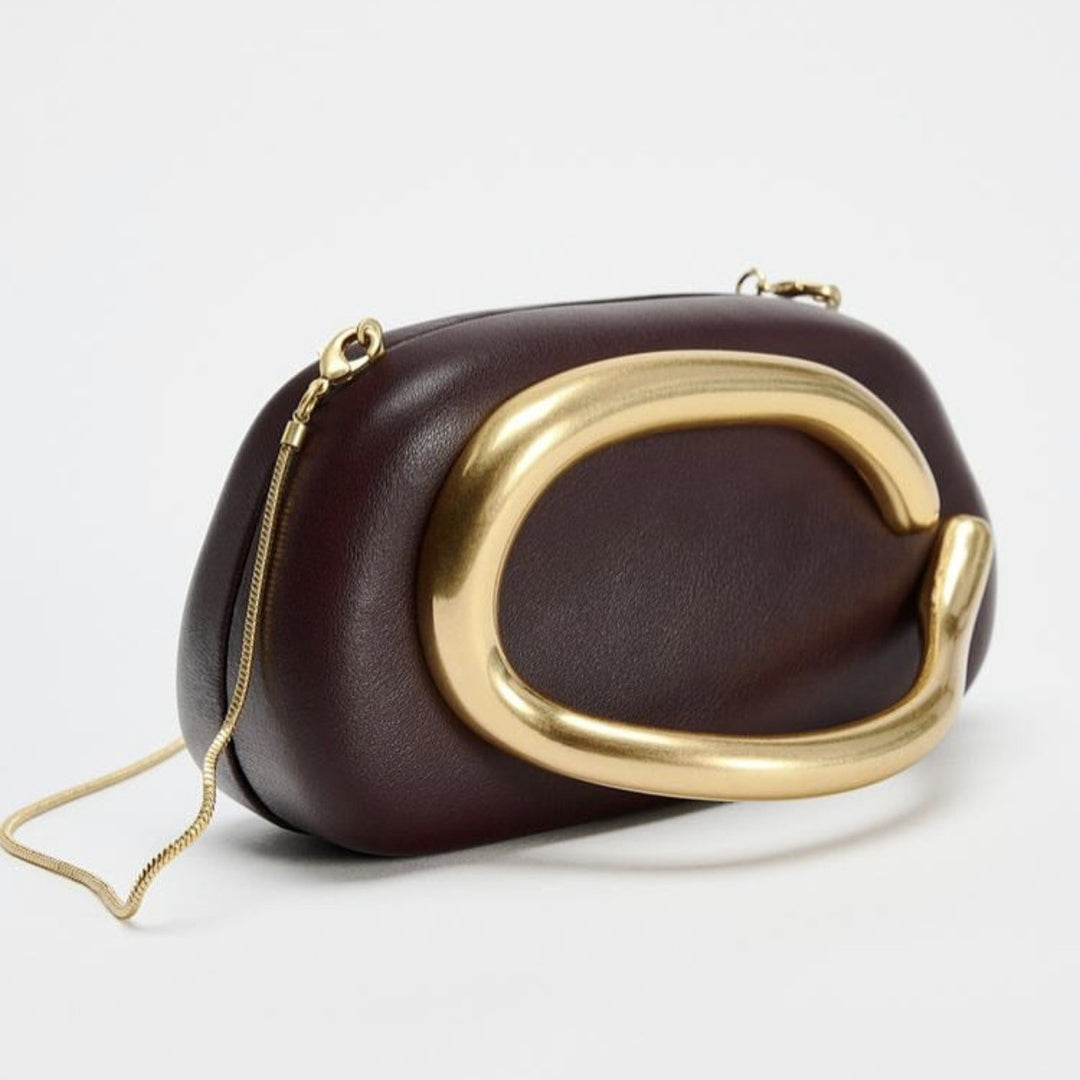 Statement Clutch with Sculptural Handle Stornfield