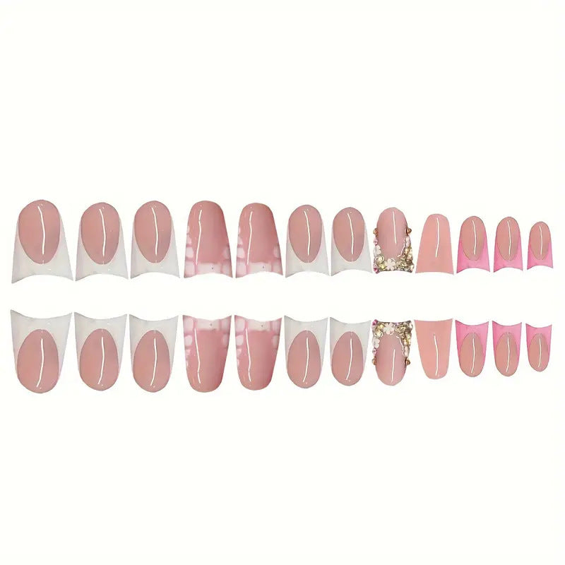 Glamorous 3D Crystal-Accented Press-On Nail Set Stornfield