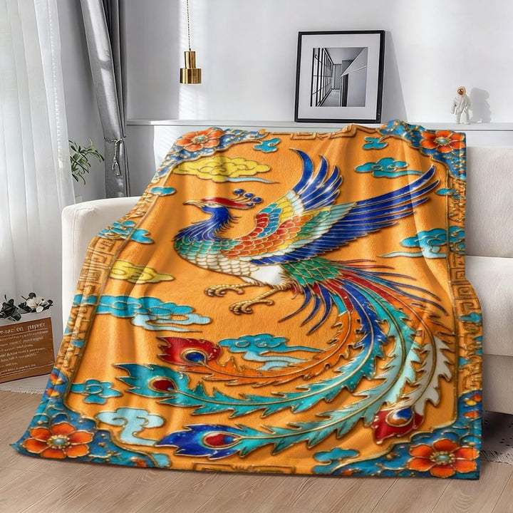 Cozy Phoenix-Themed Fleece Blanket