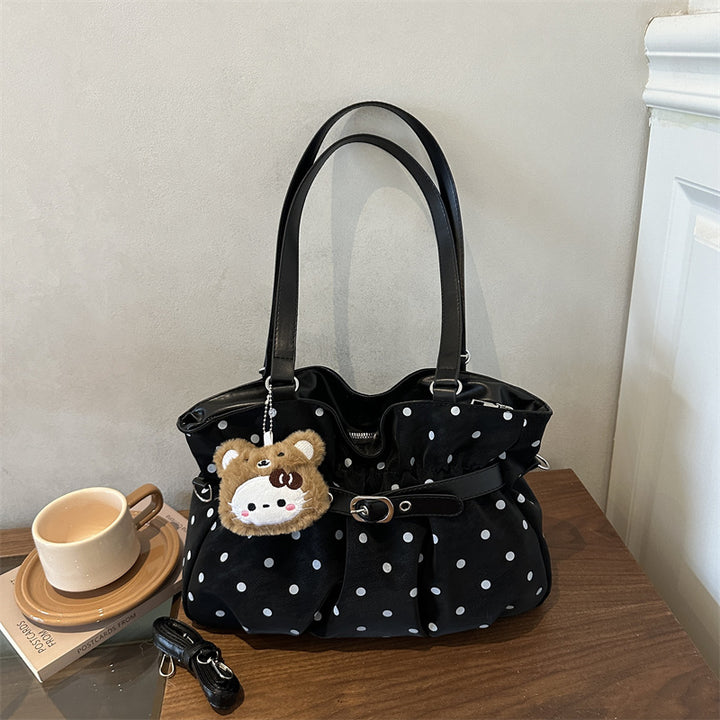Polka Dot Pleated Handbag
