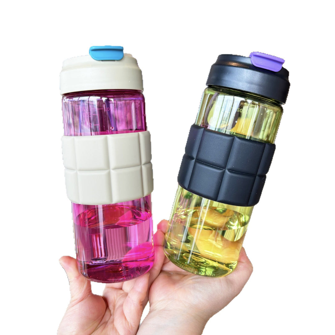 Women's transparent drinking bottle with non-slip silicone coating Stornfield