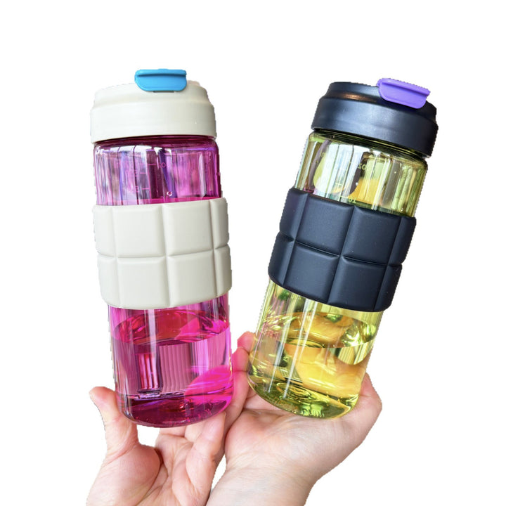 Women's transparent drinking bottle with non-slip silicone coating Stornfield
