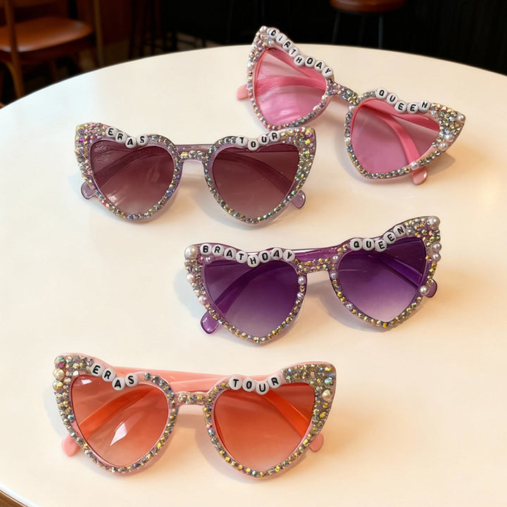 Decorative Rhinestone-Embellished Heart Sunglasses Stornfield