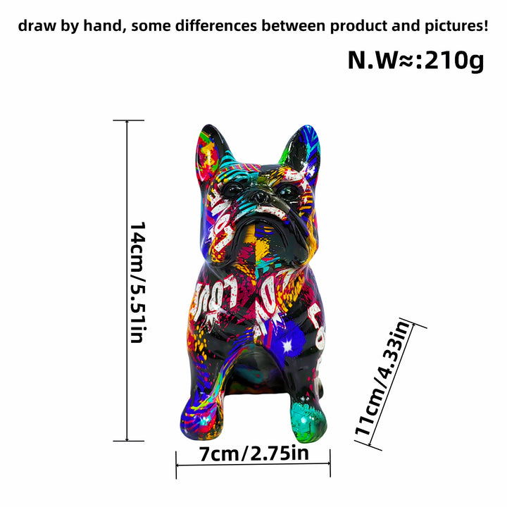 Creative bulldog figurine made of hand-painted resin Stornfield