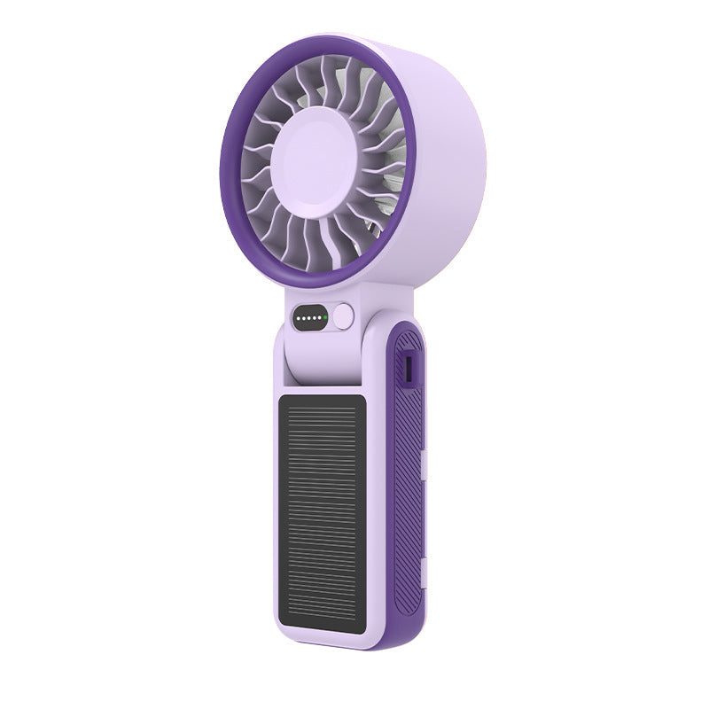 Unisex Portable Rechargeable Handheld Fan with Solar Charging Stornfield