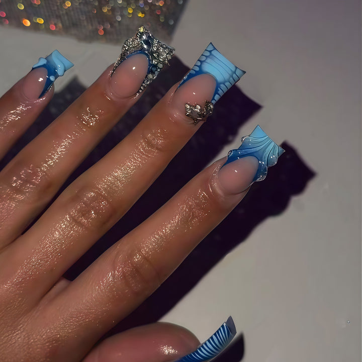 3D Decorative Ocean-Inspired Press-On Nail Art Stornfield