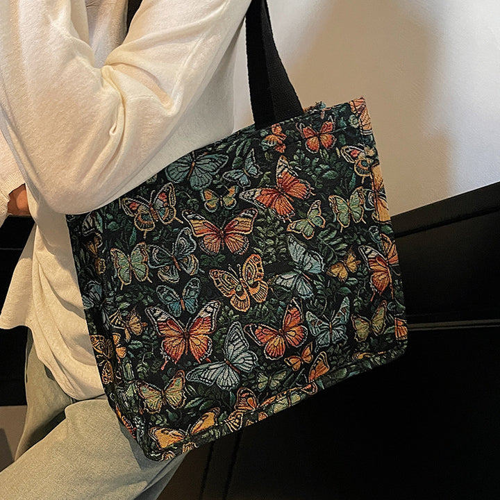 Floral Patterned Fabric Tote Bag