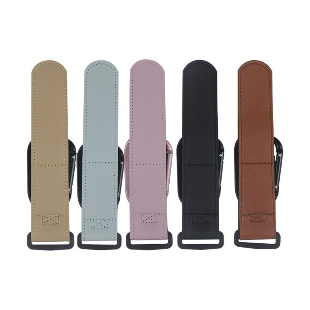 Heavy-Duty Leather Loop Stroller and Bag Carabiner Hook