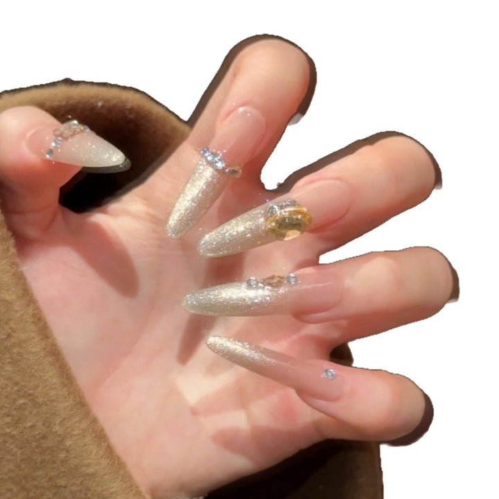 Elegant Glittery Press-On Nail Extensions Stornfield