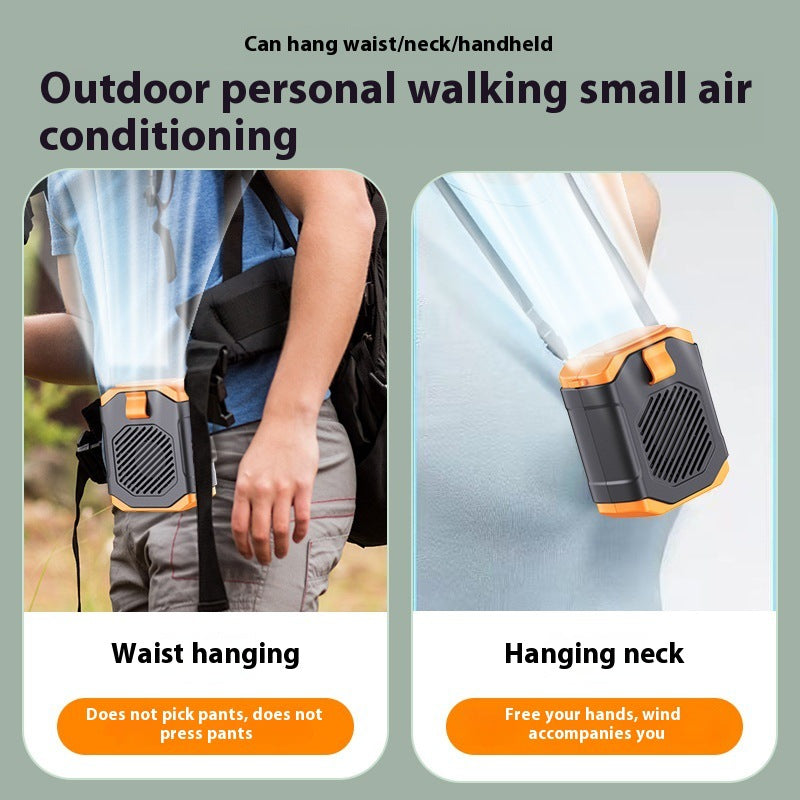Unisex nan compact rechargeable waist fan with digital battery indicator and adjustable tilt foot Stornfield