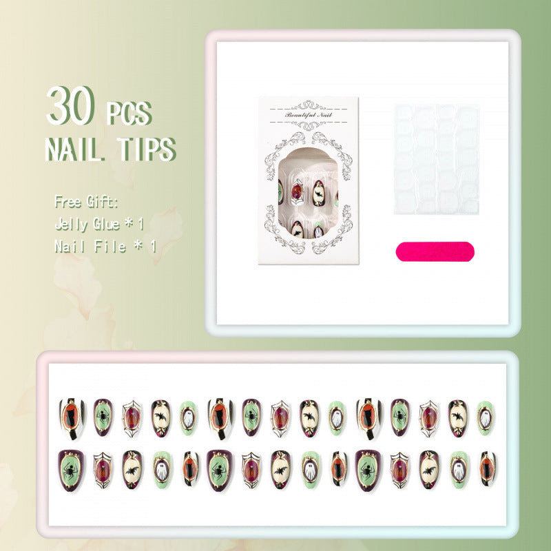 Thematic Gothic Halloween Press-On Nails