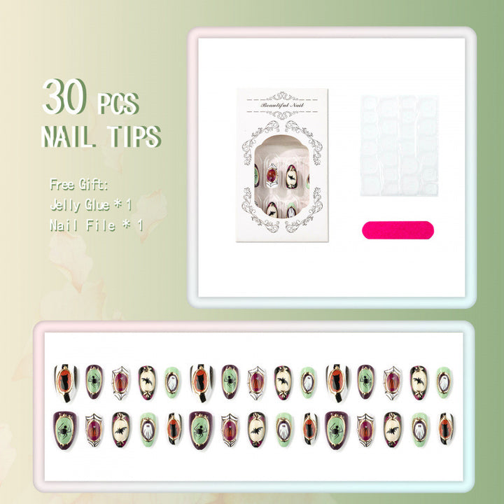 Thematic Gothic Halloween Press-On Nails