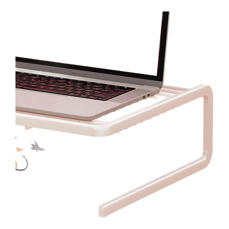 Two Tier Adjustable Metal Laptop and Monitor Riser with Ventilated Slatted Shelves