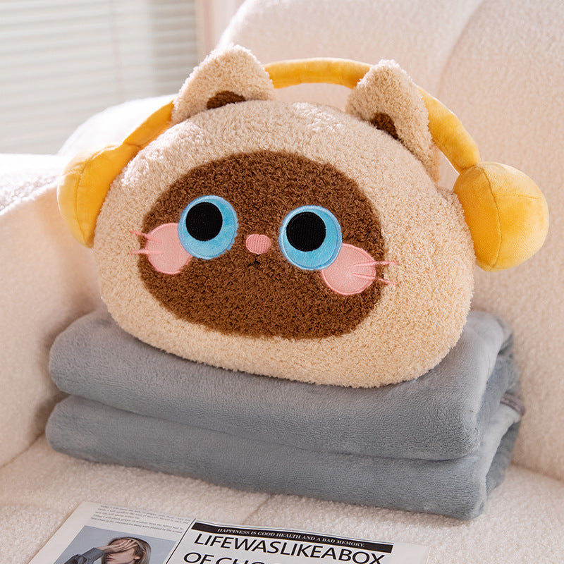 Cushion in cat shape with headphone design Stornfield