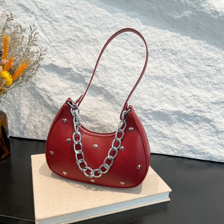 Chic Heart-Embellished Shoulder Bag Stornfield