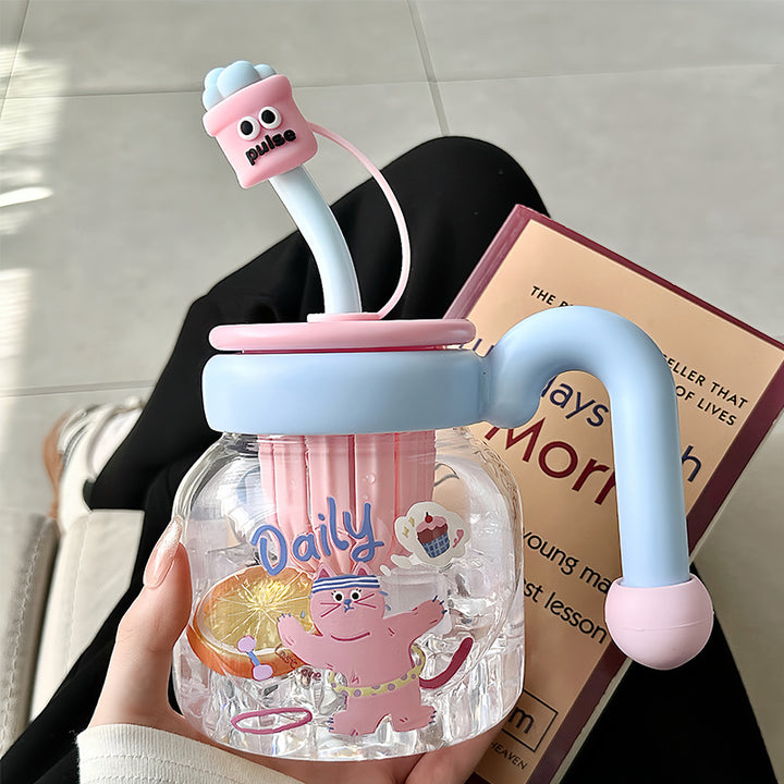 Women’s creative drinking bottle with integrated silicone straw Stornfield