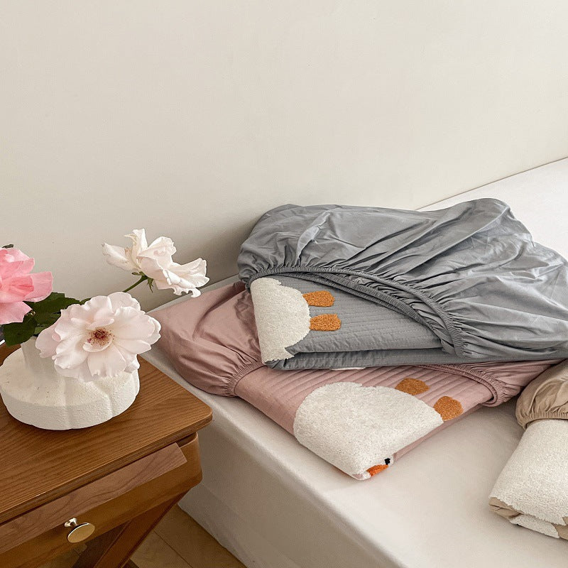 Quilted Cotton Mattress Pad with Whimsical Duck Appliqué