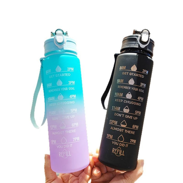 Women Motivating Water Bottle with Integrated Time Markers Stornfield