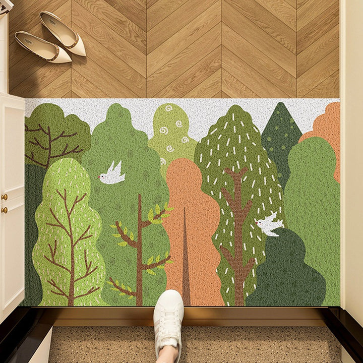 Playful Forest-Themed Indoor Mat