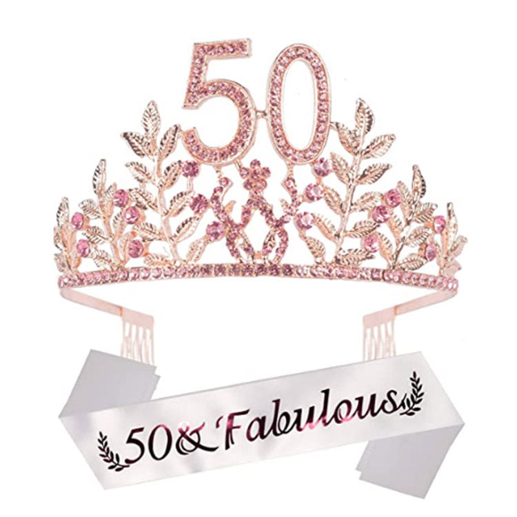 Women's Glamorous Birthday Crown with Shining Rhinestones Stornfield