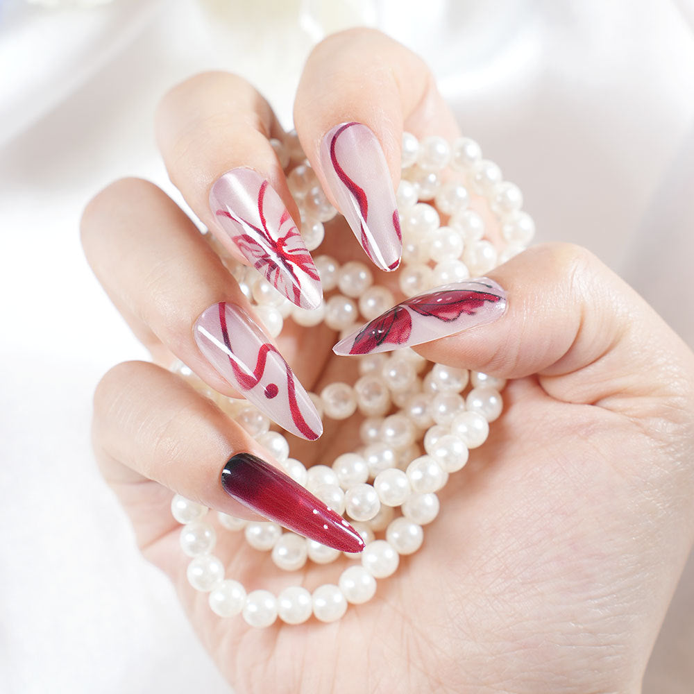 Artistic Long Press-On Nail Design Stornfield