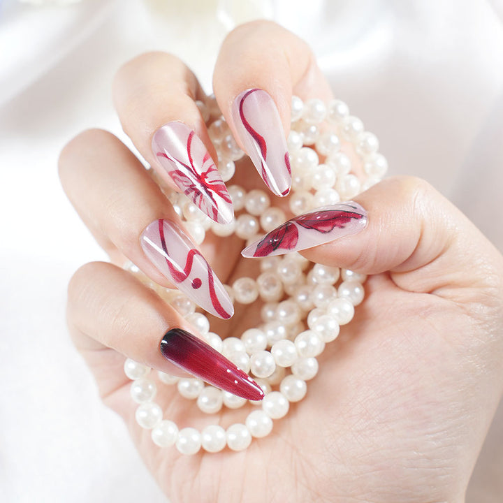 Artistic Long Press-On Nail Design Stornfield