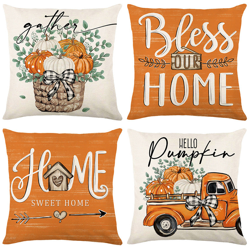 Decorative Throw Pillow Cover with Farmhouse Home Sweet Home Print