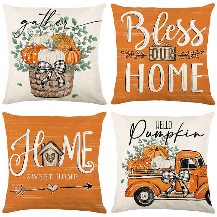 Decorative Throw Pillow Cover with Farmhouse Home Sweet Home Print