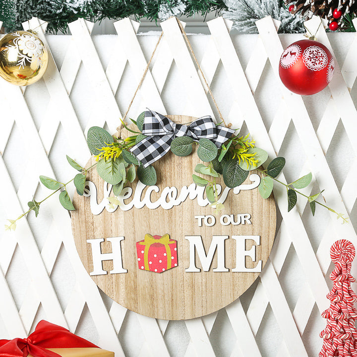 Decorative wooden sign with welcome message Stornfield