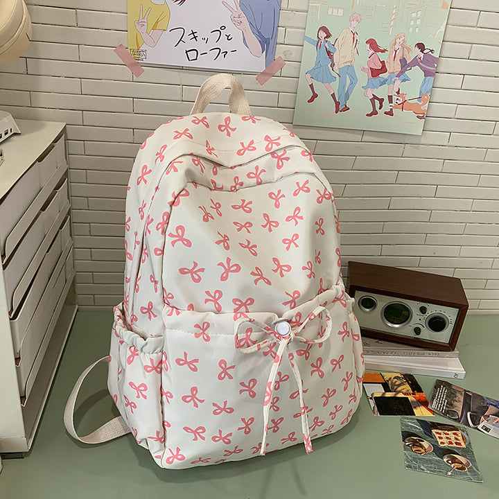 Cute Bow Patterned Backpack