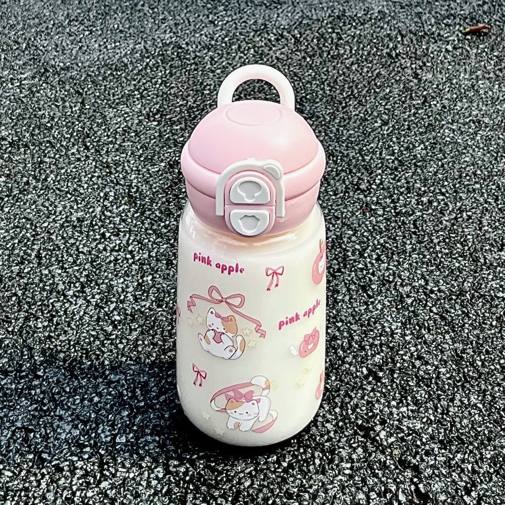 Women's insulated drinking bottle with playful animal design and secure flip-top lid Stornfield