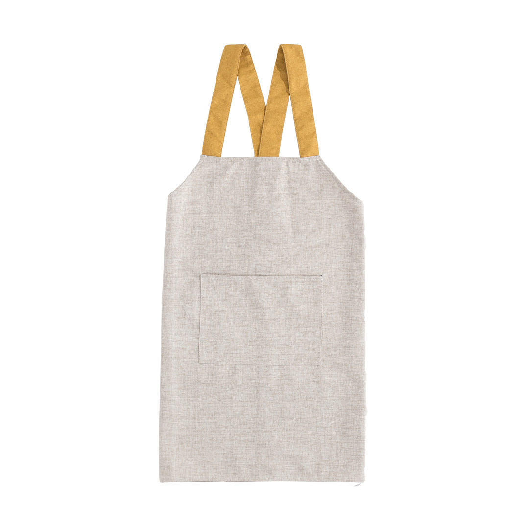 Adjustable canvas apron with wide contrast straps and applied front pocket Stornfield