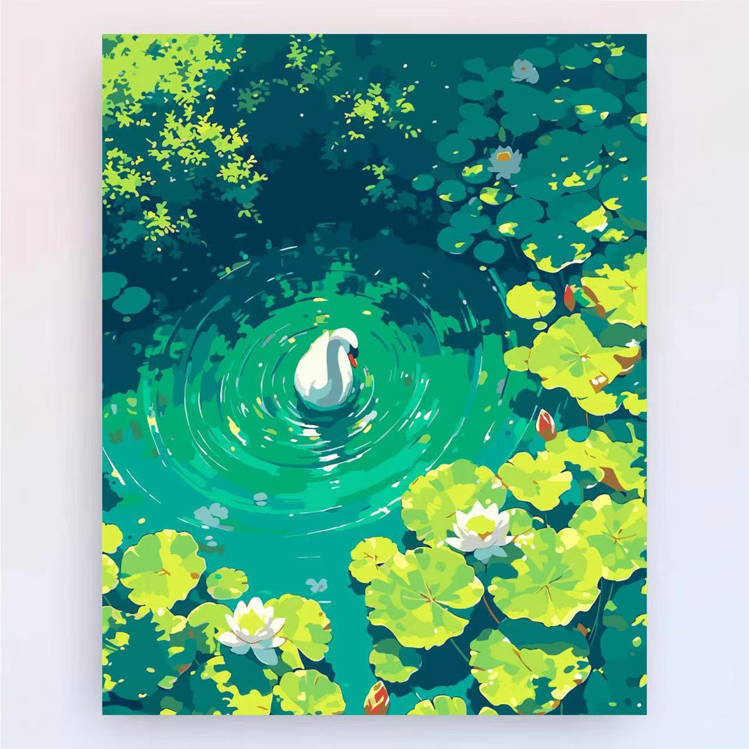 Contemporary Lotus Floral Canvas Art Print Stornfield