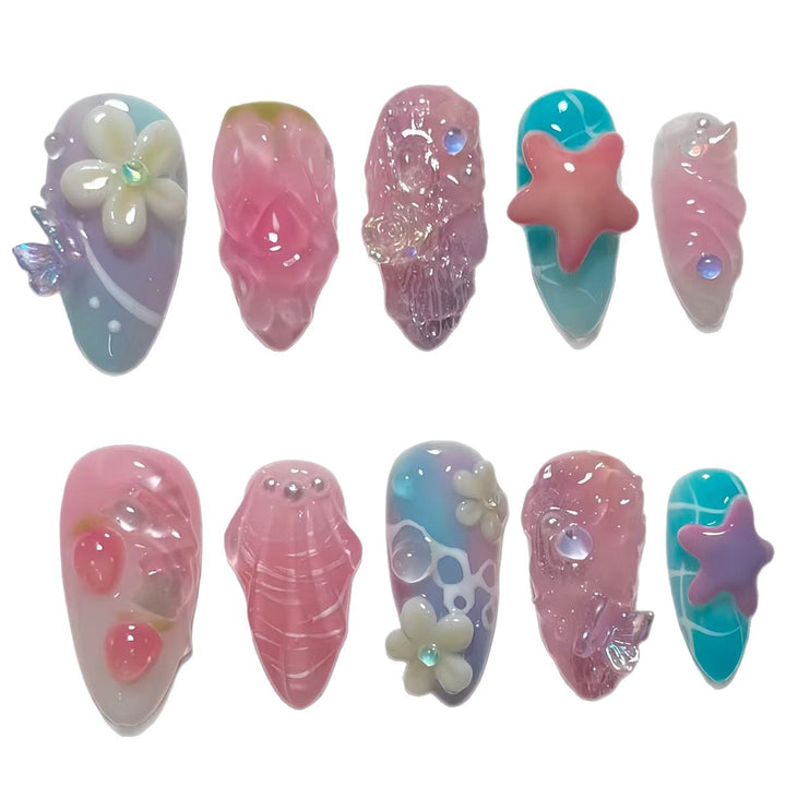 Artistic 3D Thematic Nail Extensions Stornfield