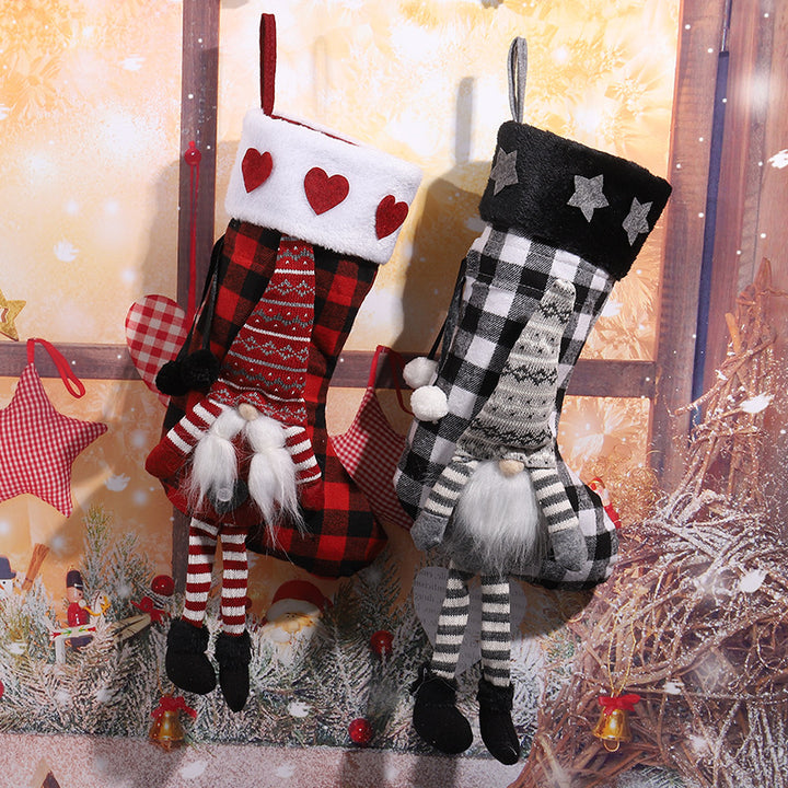 Cute Christmas stocking with gnome motif Stornfield