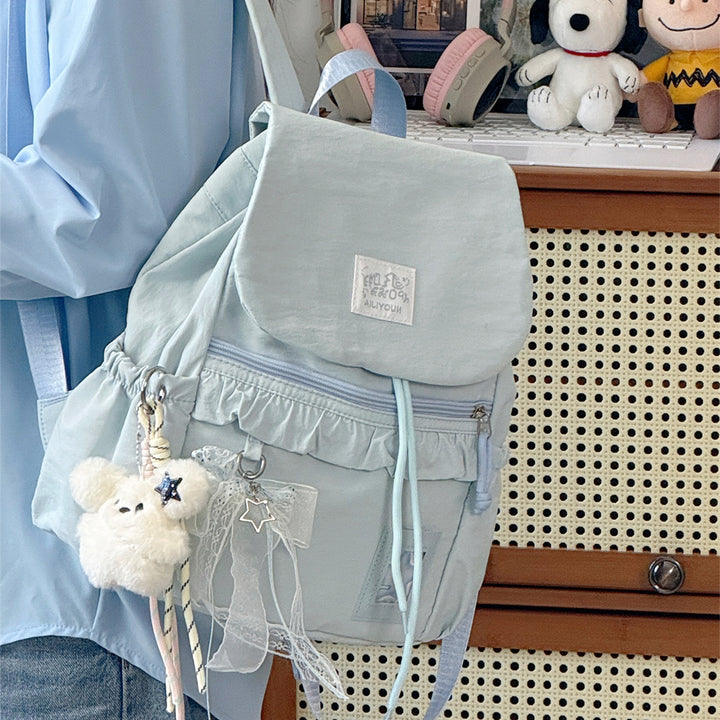 Stylish Ruffled Design Back-to-School Backpack Stornfield